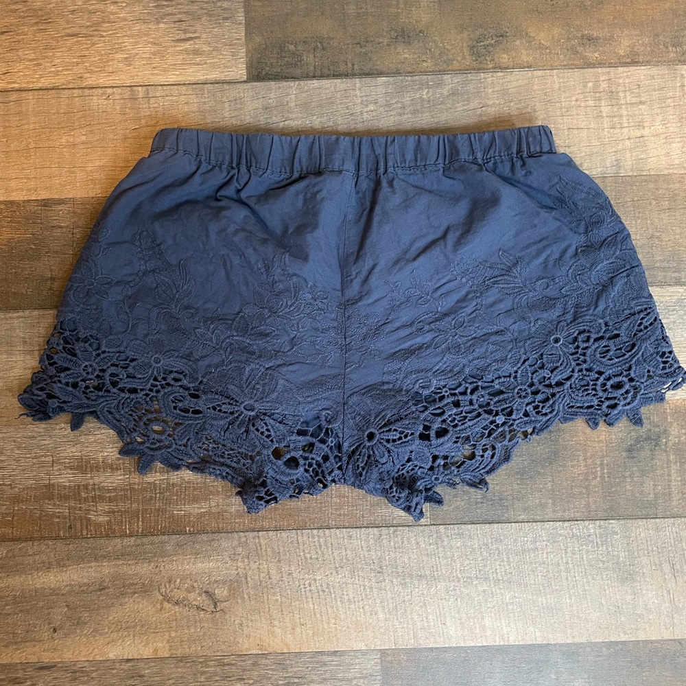 Blue lace shorts